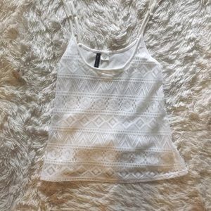Lace white tank